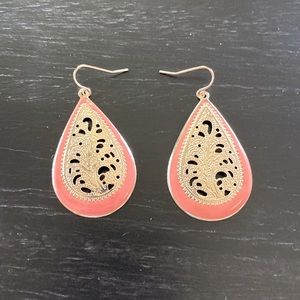 New Pale Orange and Gold color earrings